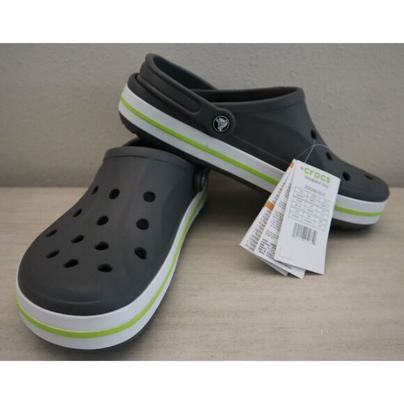 Crocs 205089-0GX Unisex Men's 9 Women's 11 Slate Gray/Lime Punch Bayaband Clogs - Picture 2 of 15